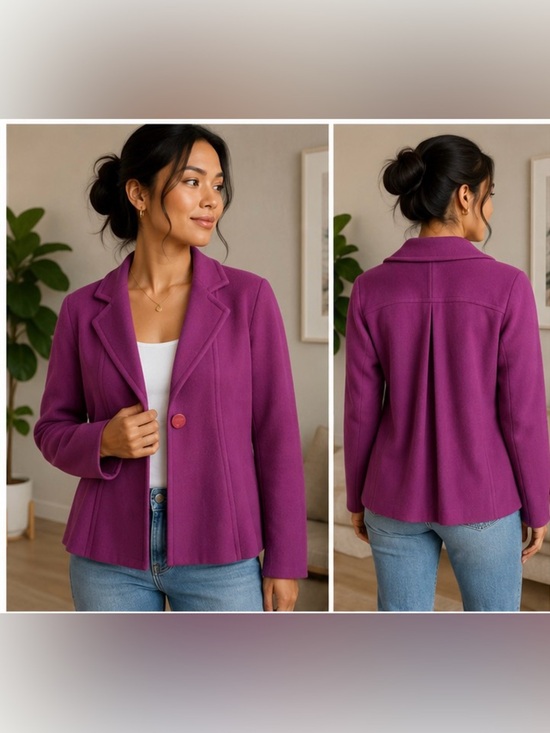 louben Jackets & Blazers - Louben Tall Girl Purple Wool Blend Blazer Jacket Size 12